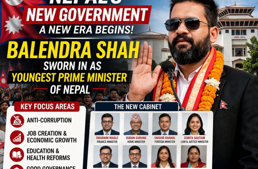 काठमांडू/ नेपाल में नई राजनीतिक शुरुआत : बालेन शाह के नेतृत्व में बनी नई सरकार