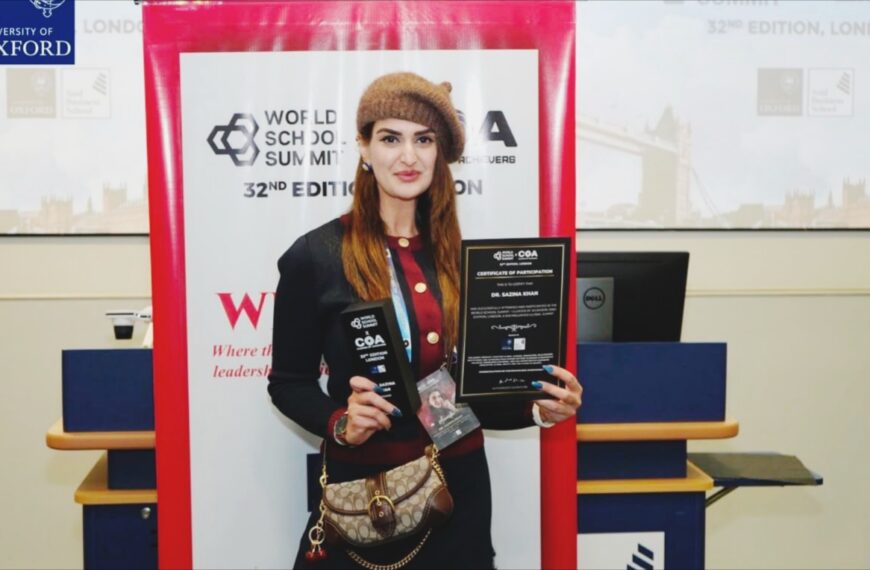 Chandigarh/ Dr. Sazina Khan Invited as Distinguished Panelist at Oxford’s World School Summit 2026
