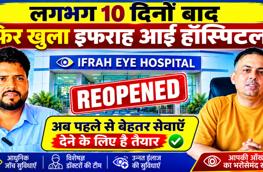 बिराटनगर/ 10 दिनों से अधिक समय तक बंद रहने के बाद पुनः खुला इफराह आई हॉस्पिटल : बहाल हुई सभी नेत्र सेवाएं